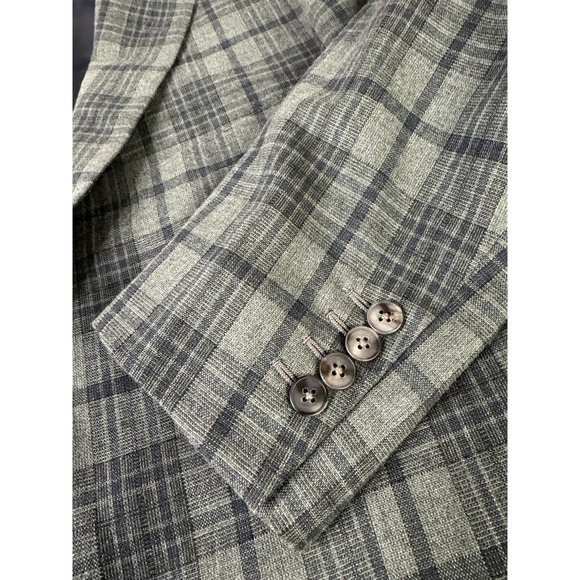 Boglioli Wool & Cashmere Sport Coat Size 48 (EU Size 58) Green Plaid Italy - Picture 10 of 11